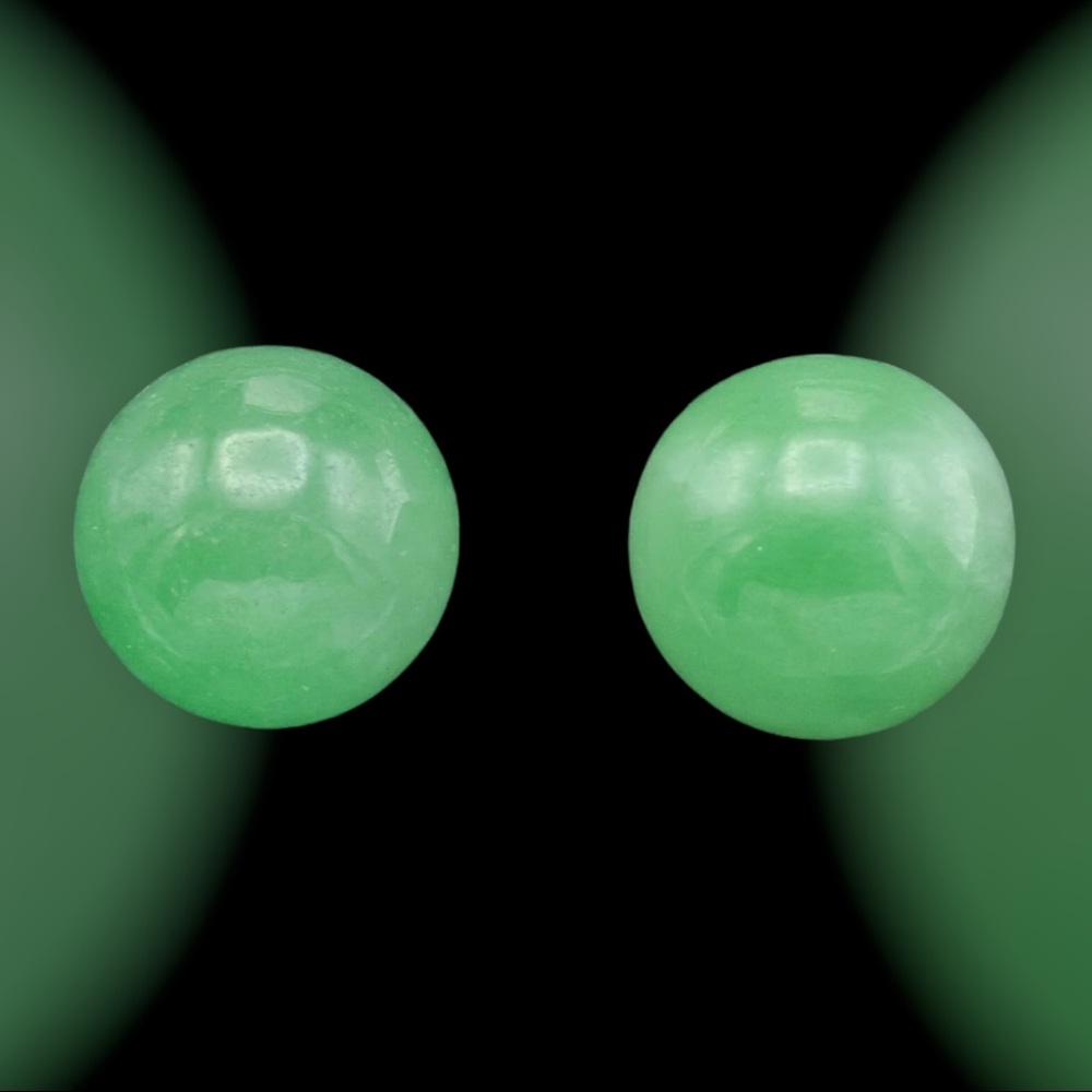Jade/Nephrite Post Earrings 6-6.5mm New